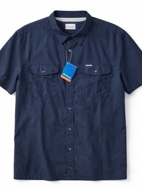 Columbia Navy Short-Sleeve Button-Down Shirt